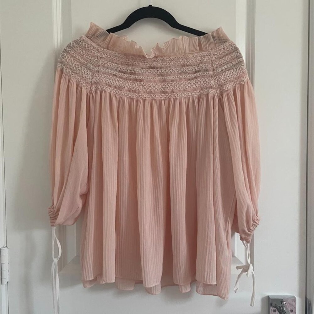 Pink chiffon two-piece